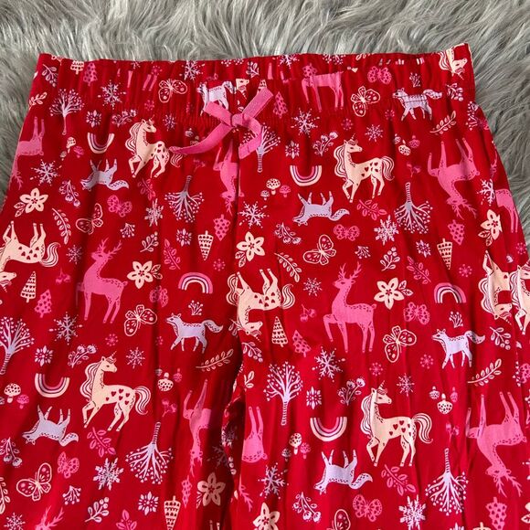 Holiday Time Three Piece Pajama Set Girls Size Large 10-12 Plus Red Unicorn Pjs‎ - Picture 6 of 9